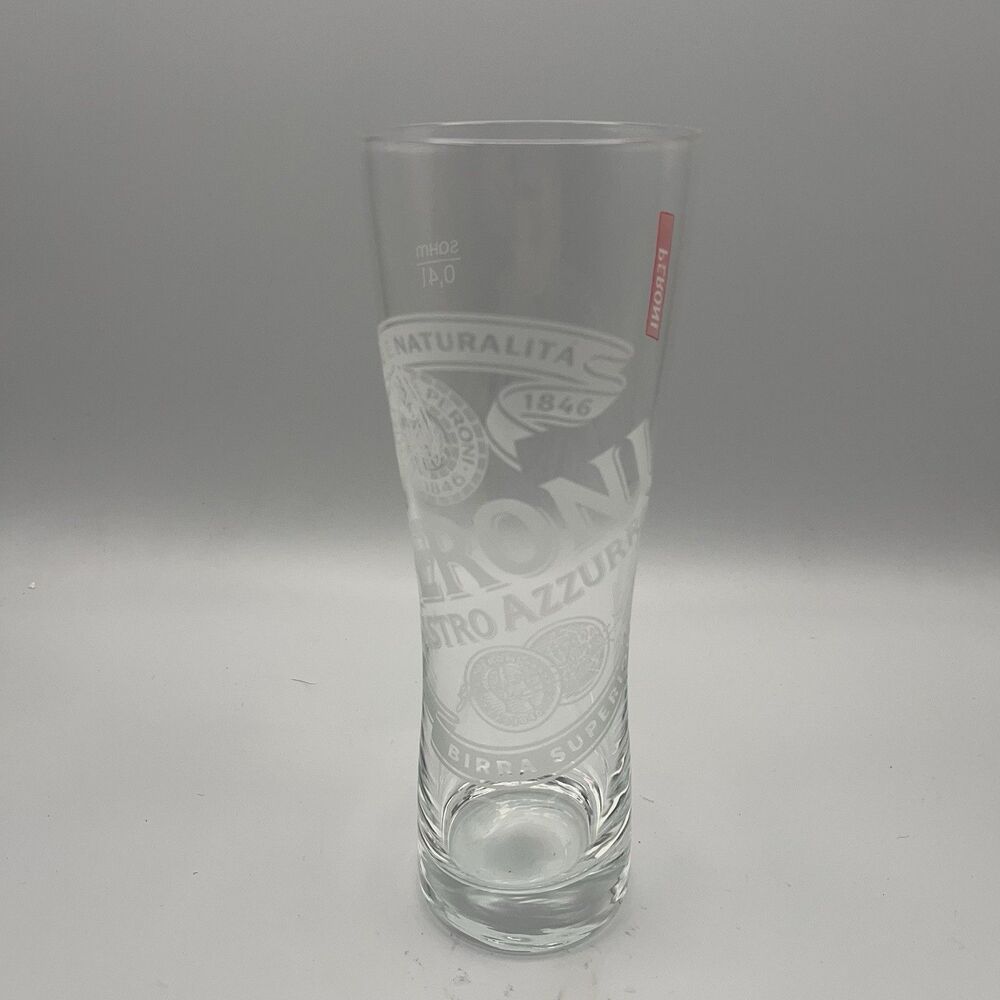 Peroni Brewery Nastro Azzurro Birra 8.5 In  Italian Beer Glass Lombardy Italy